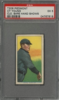 1909-11 T206 White Border Cy Young, Bare Hand Shows – PSA EX 5
